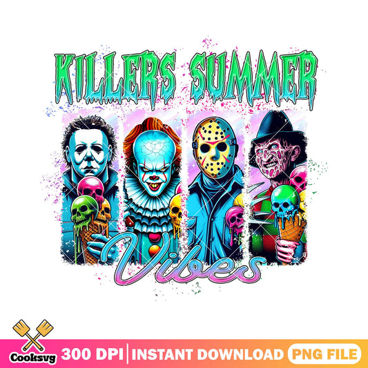 Killer squad summer vibes png, funny memes png, halloween ends png