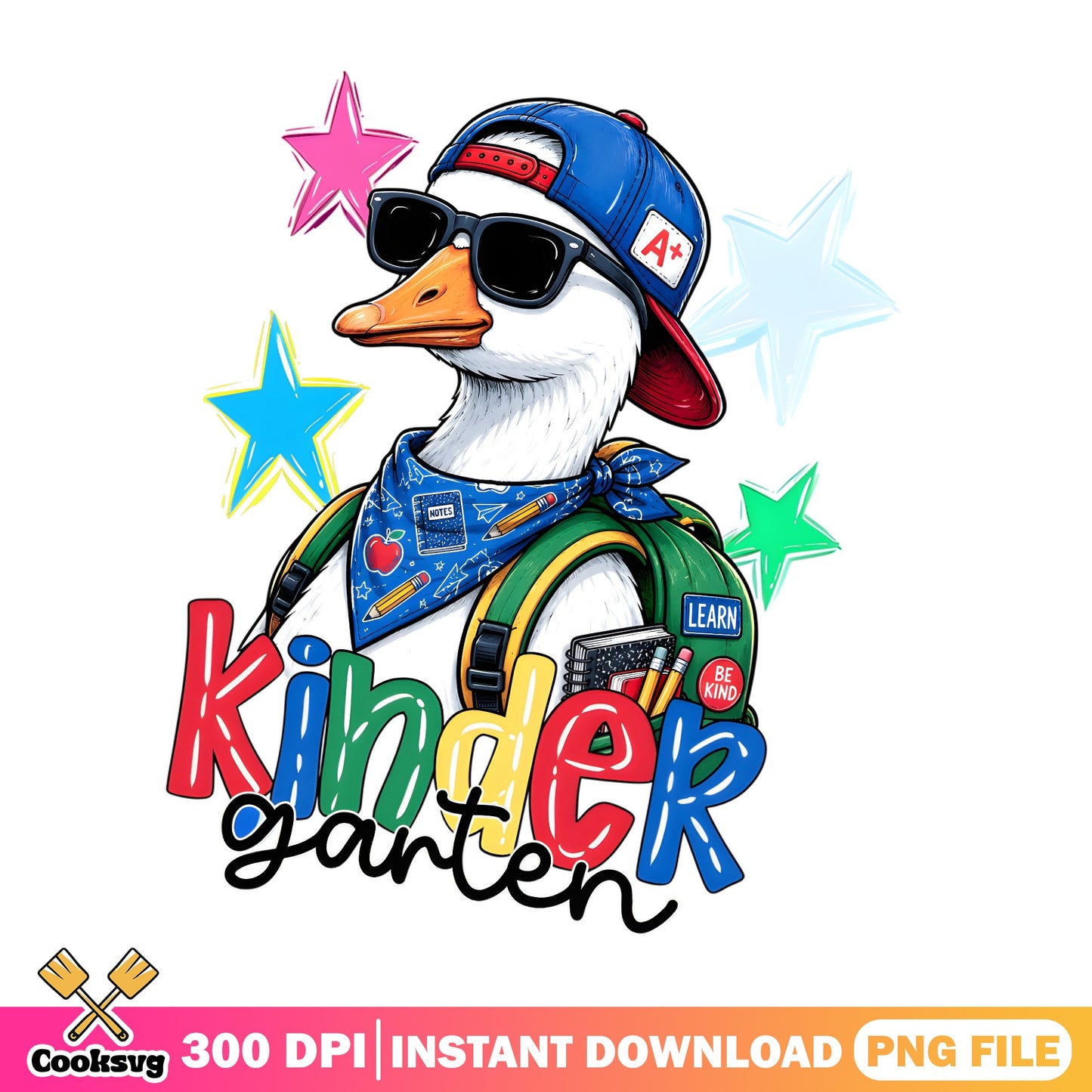 Kindergarten Duck Back To School PNG, Cool Duck PNG, First Day Of School PNG
