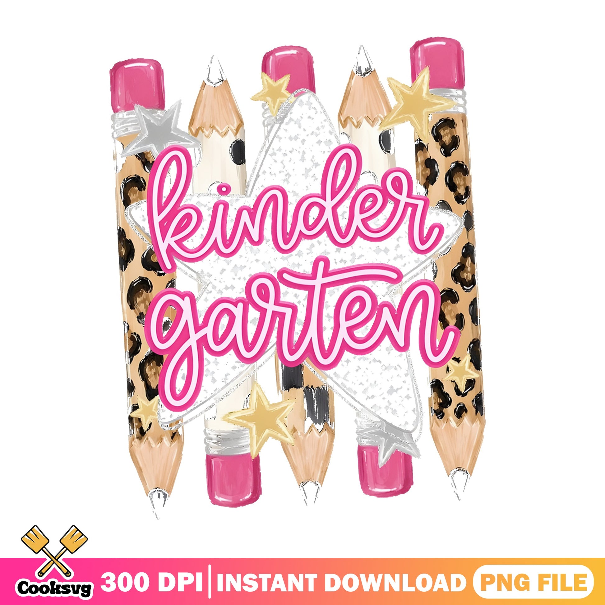 Kindergarten Leopard Pencil PNG, Back To School PNG, Teacher PNG