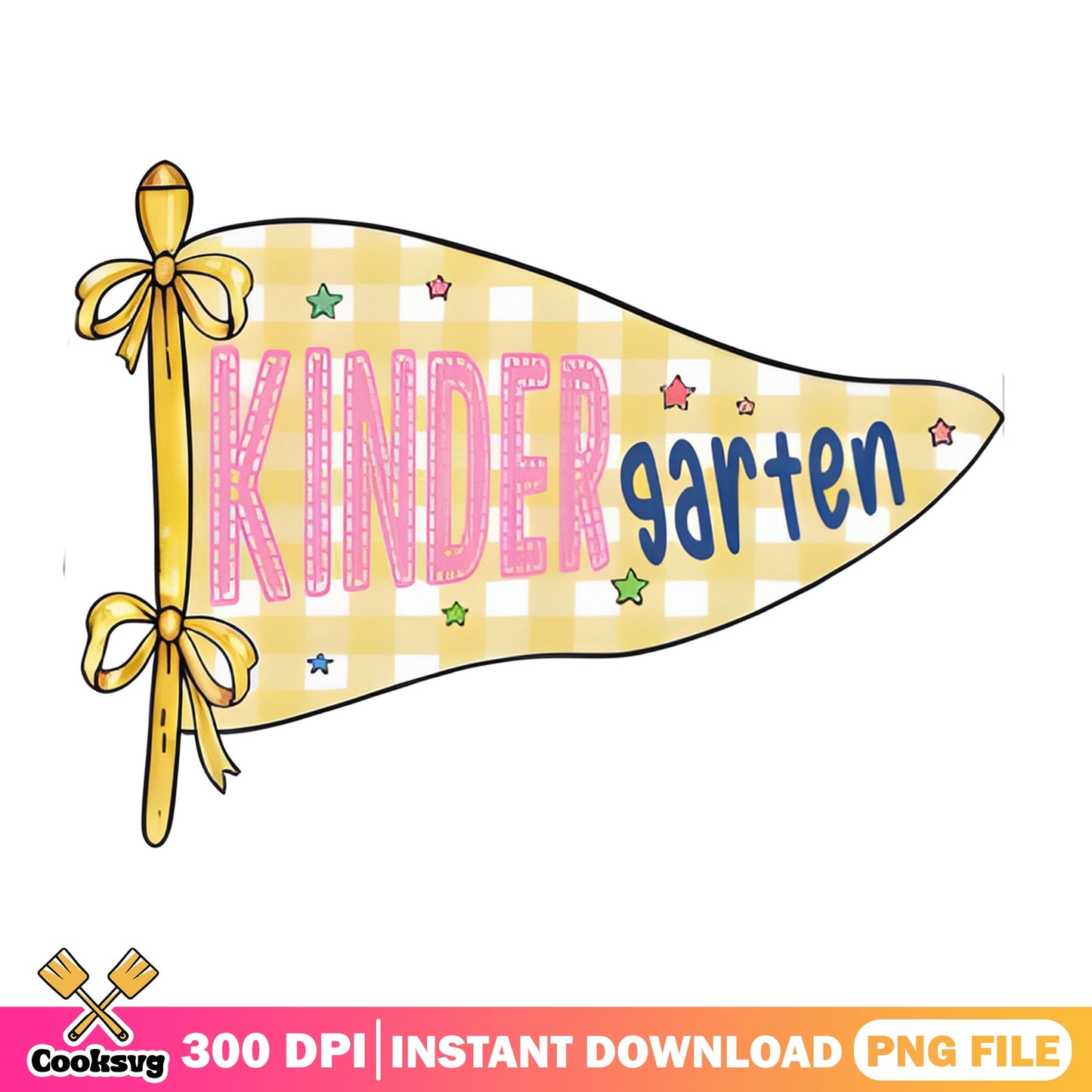 Kindergarten Pennant Flag PNG, Back To School PNG, Teacher PNG