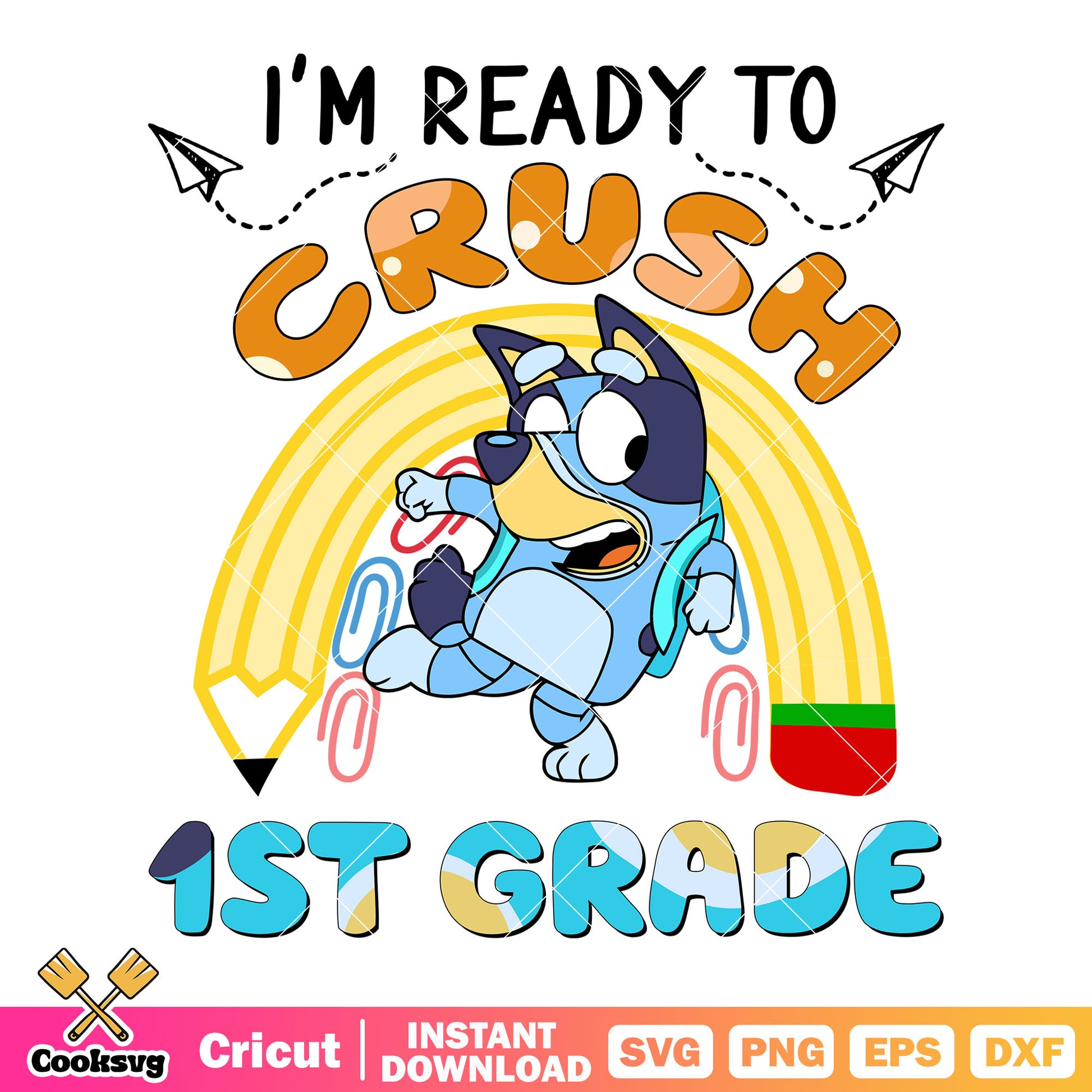 Kindergarten crush bluey svg, bluey school svg, bluey characters svg
