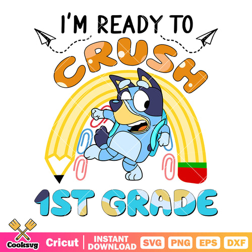 Kindergarten crush bluey svg, bluey school svg, bluey characters svg