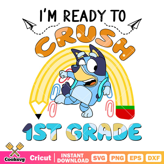 Kindergarten crush bluey svg, bluey school svg, bluey characters svg