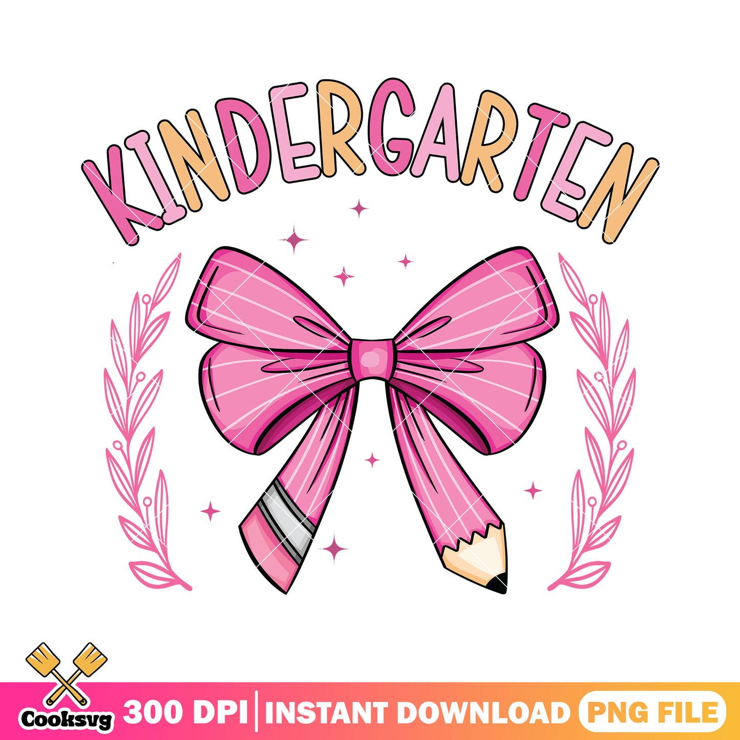 Kindergarten pink bow png, big bow png, go back to school png