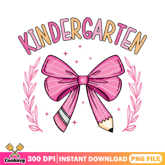 Kindergarten pink bow png, big bow png, go back to school png