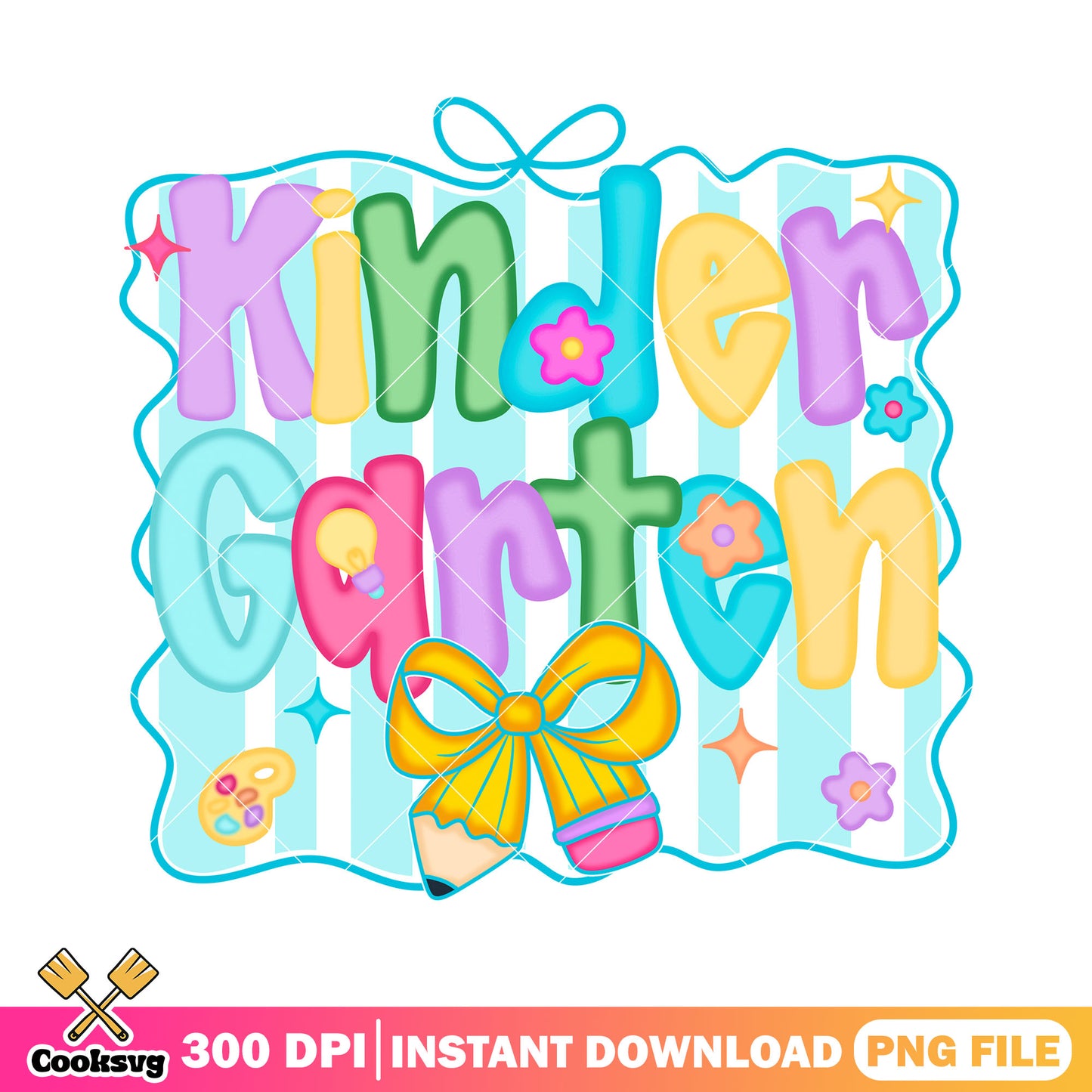 Kindergarten school design png, going back to school png, font decor png