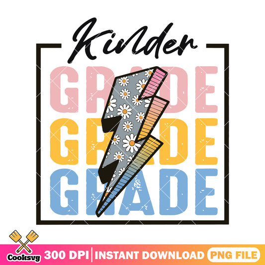 Kinder grade lightning png, colors font png, happy back to school png