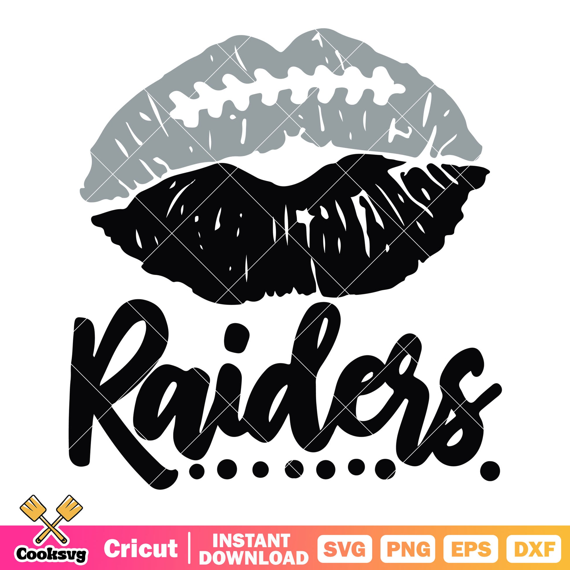 Kiss mark raiders svg, los angeles raiders​ svg, nfl football svg