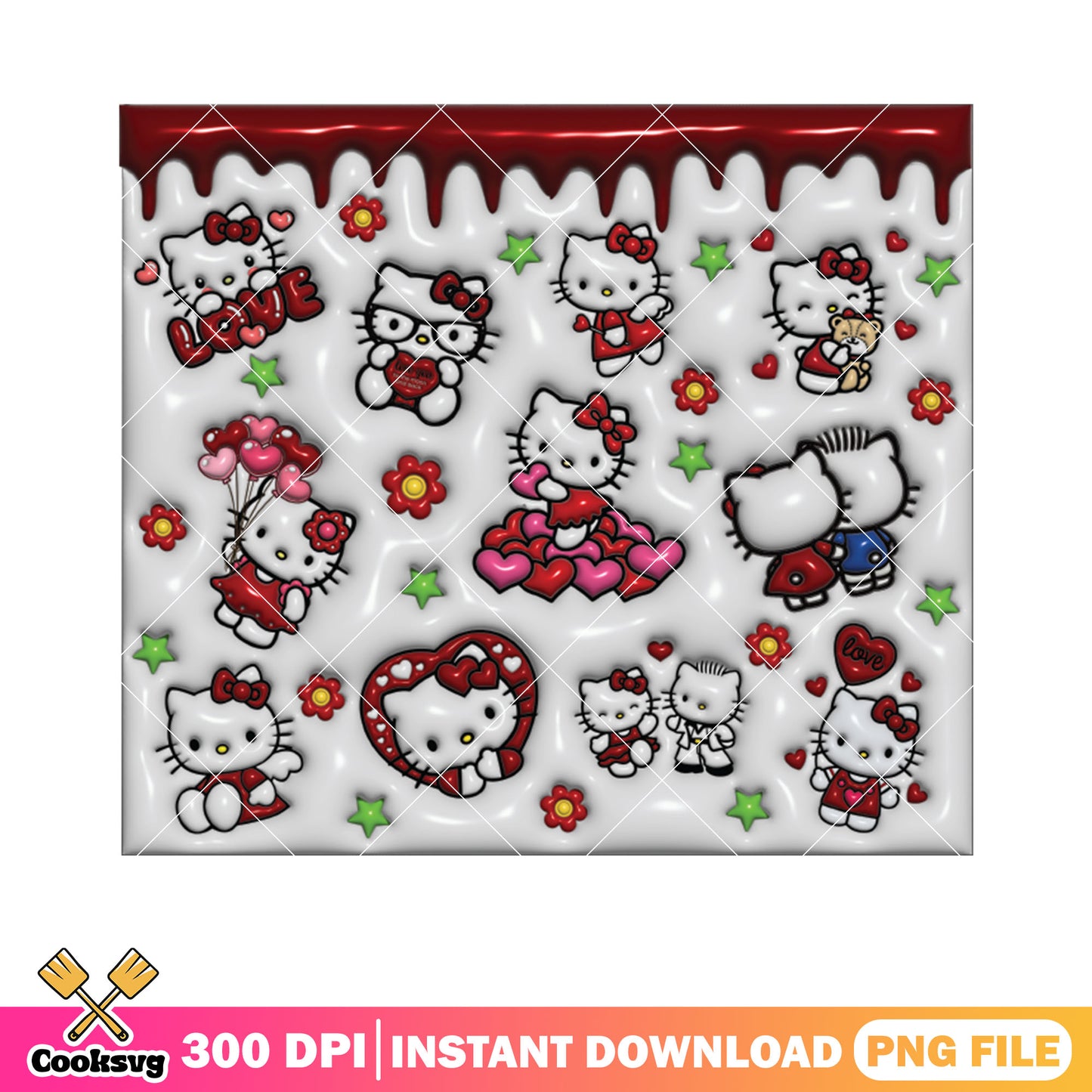 Kitty cake valentines png, valentine cake png, hello kitty png