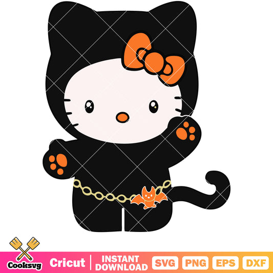 Kitty cat black design svg, hello kitty svg, sanrio cartoon svg