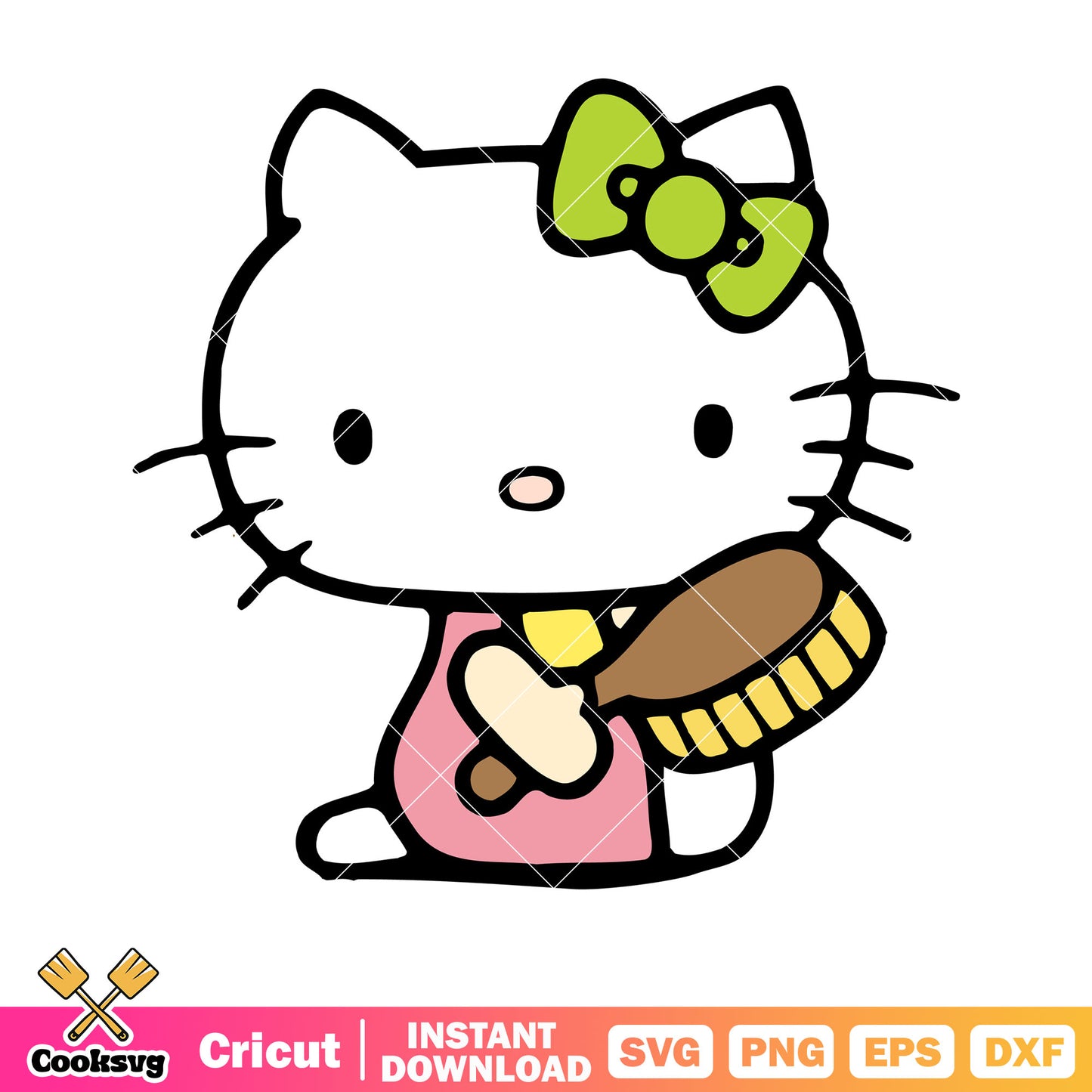 Kitty cat cartoon sitting svg, kitty cat svg, hello kitty sanrio svg