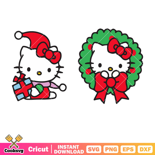 Kitty christmas svg, hello kitty christmas svg, sanrio svg