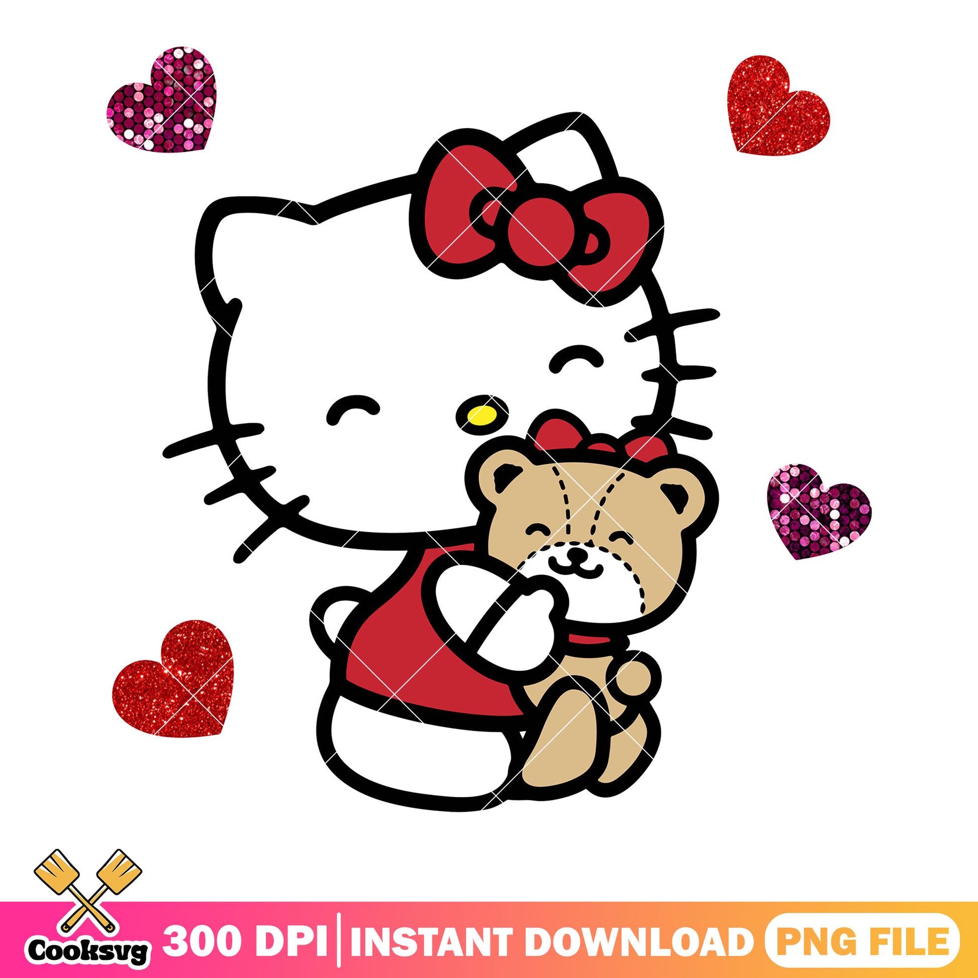 Kitty poster valentine png, sanrio hello kitty png, valentine poster png