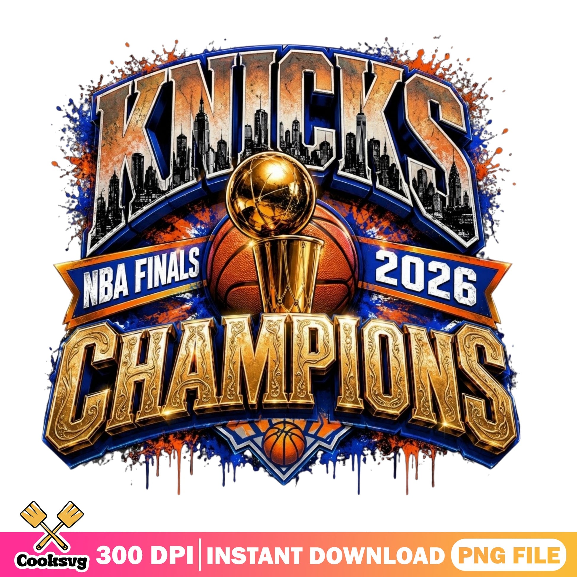 Knicks NBA Finals 2026 Champions PNG, Basketball PNG, New York PNG