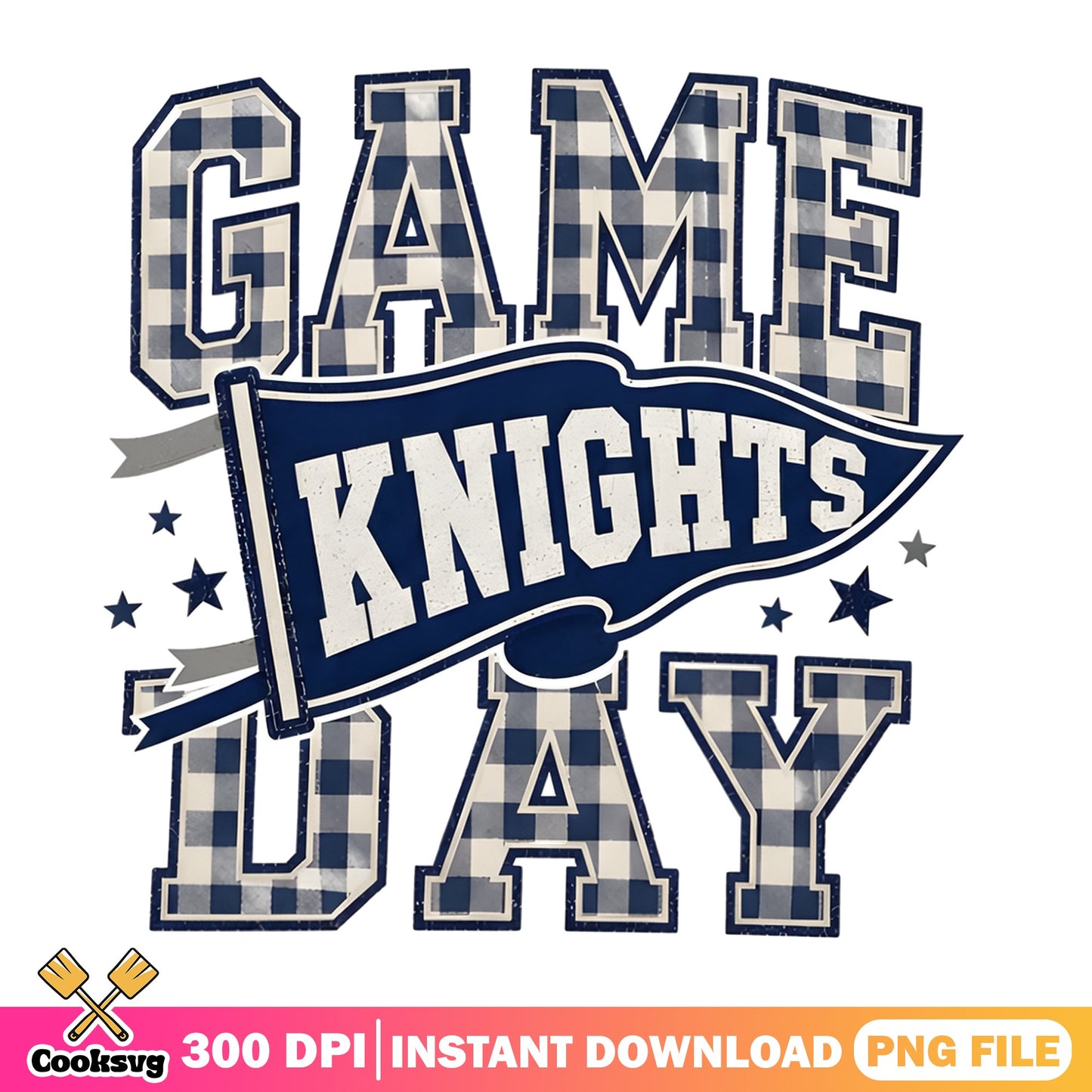 Knights Game Day PNG, Football Pennant PNG, School Spirit PNG