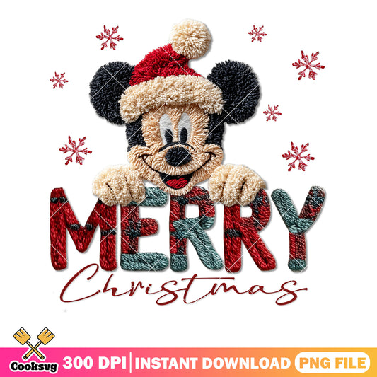 Knitting mickey christmas png, christmas decor png, mickey mouse png