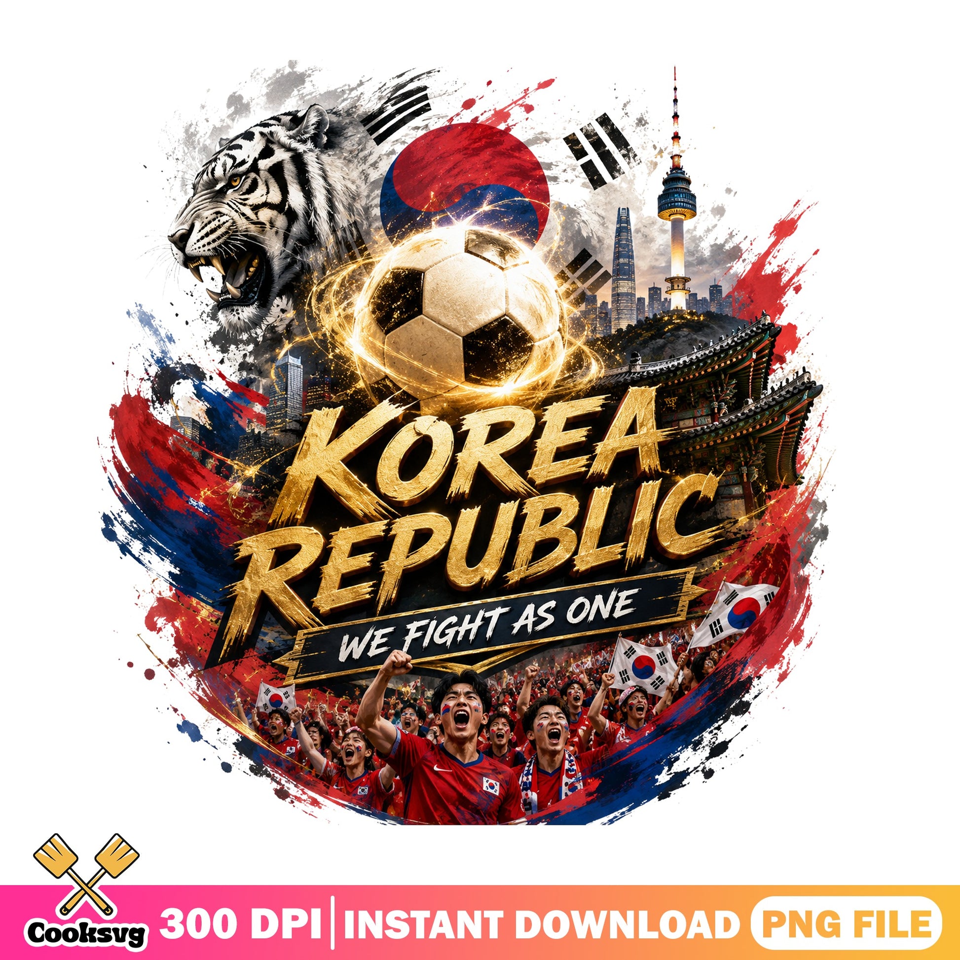 Korea Republic Soccer PNG, South Korea Football Fan PNG, Korean PNG