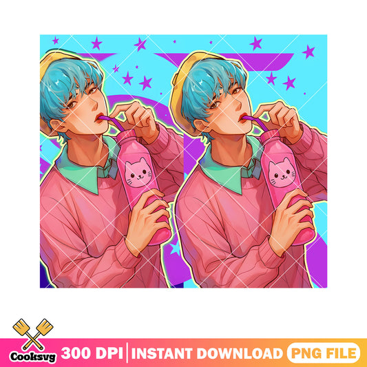 Kpop boy idol anime logo png, poster boy anime png, kpop anime boy png