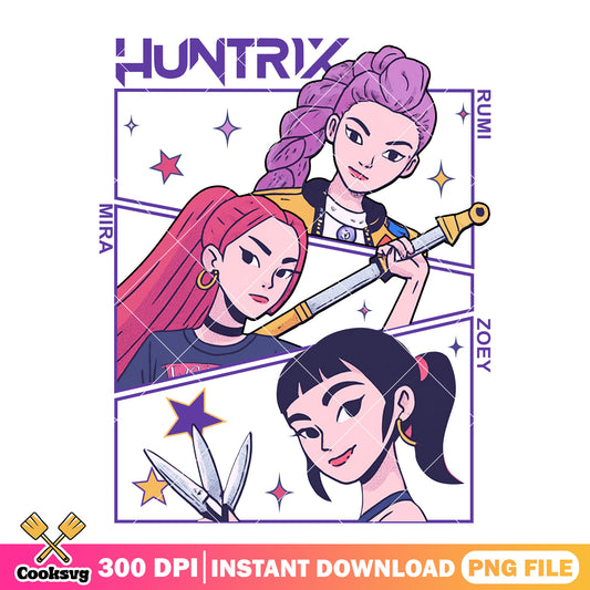 Kpop cartoon girl png, kpop netflix png, huntrix girl png