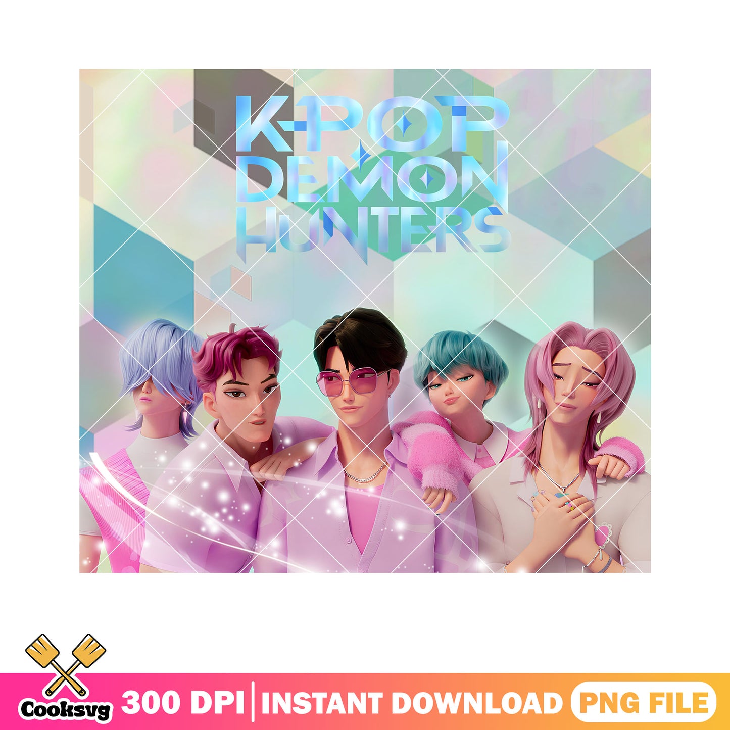 Kpop demon anime boys png, hunters boys 3d png, poster hunter png
