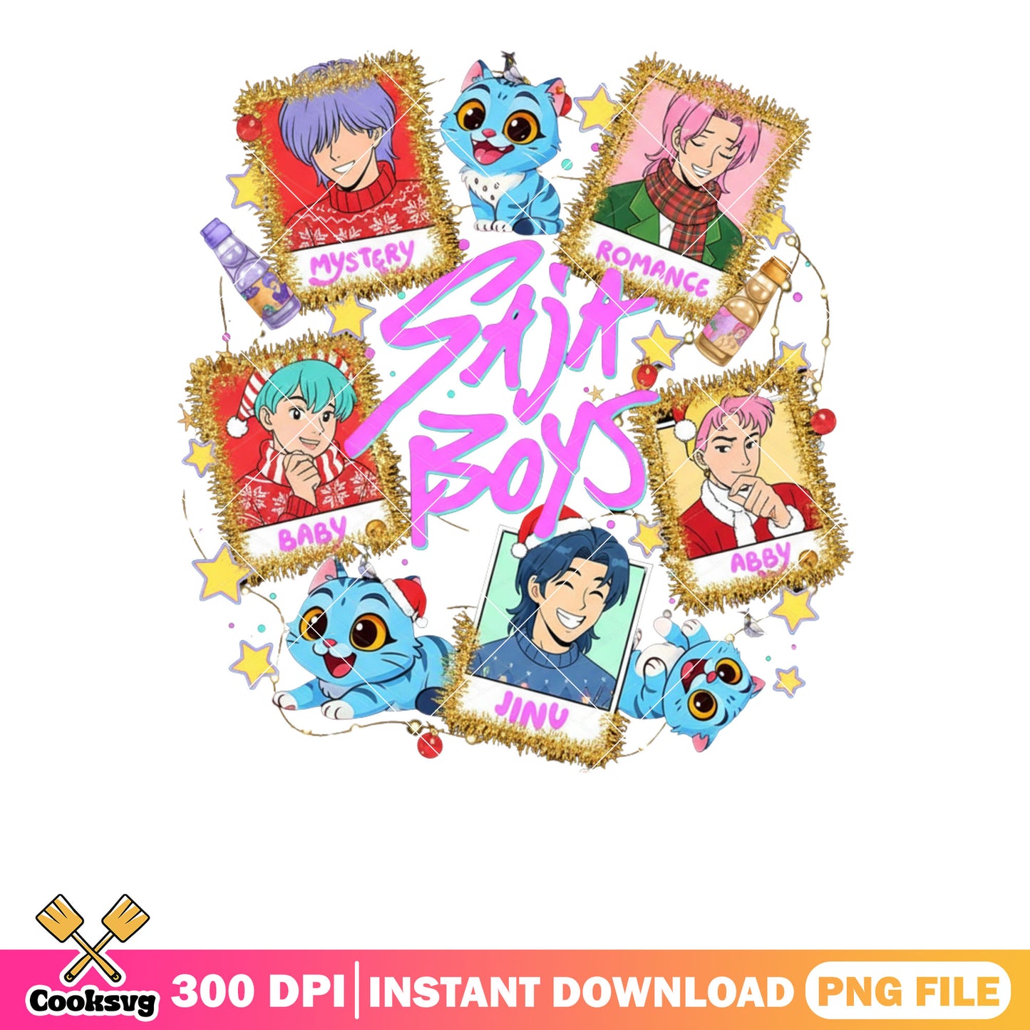 Kpop demon hunters cat noel png, saja boys png, baby saja png