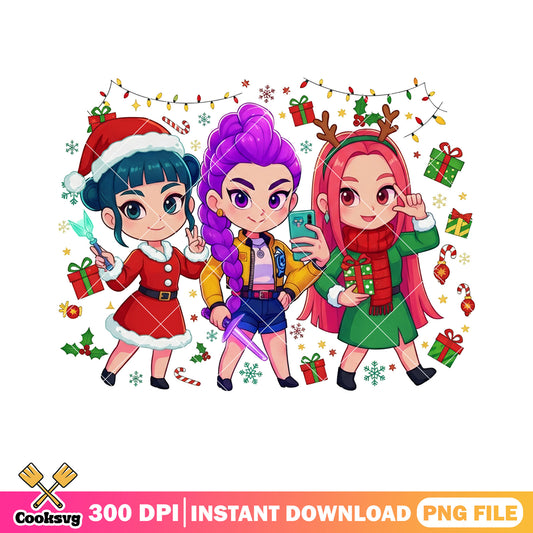 Kpop demon hunters little chibi png, huntrix png, huntrix zoey png