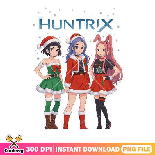 Kpop demon hunters santa png, santa costume png, huntrix png