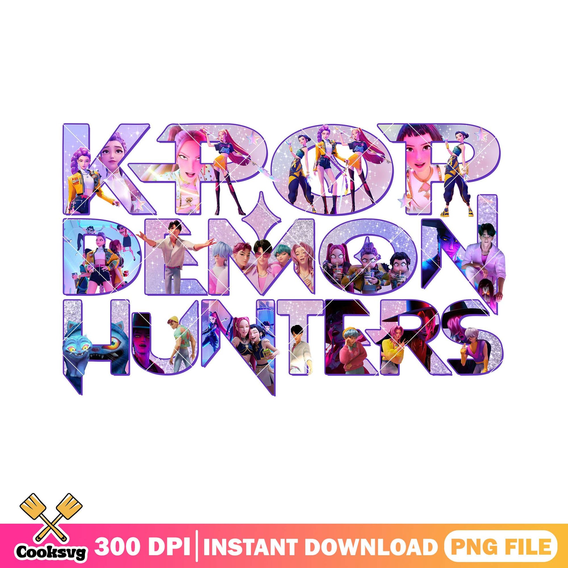 Kpop demon hunters vibrant cover png, kpop hunters png, netflix hunters png