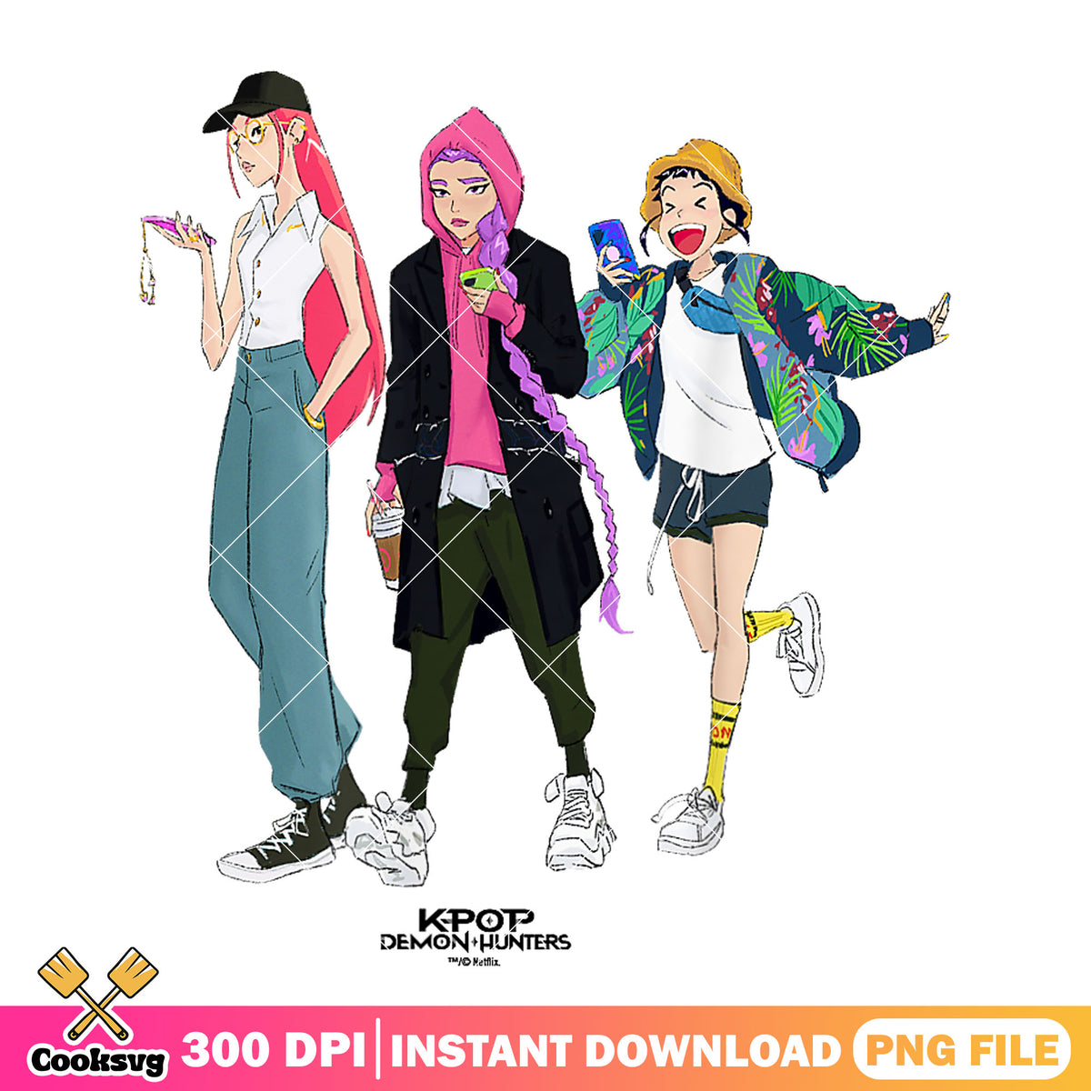 Kpop hunters casual day png, kpop huntrix png, huntrix netflix png
