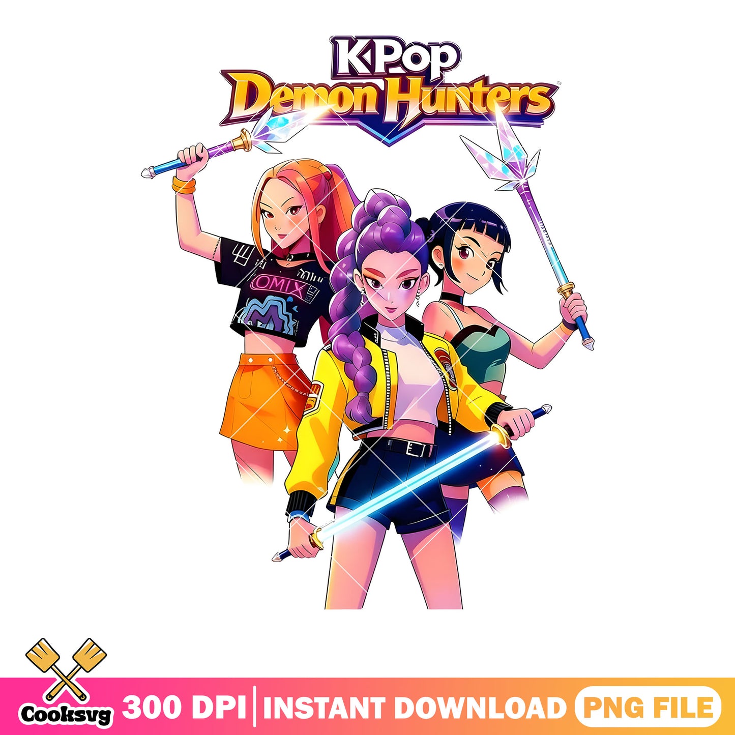 Kpop hunter with weapon png, kpop demon hunters png