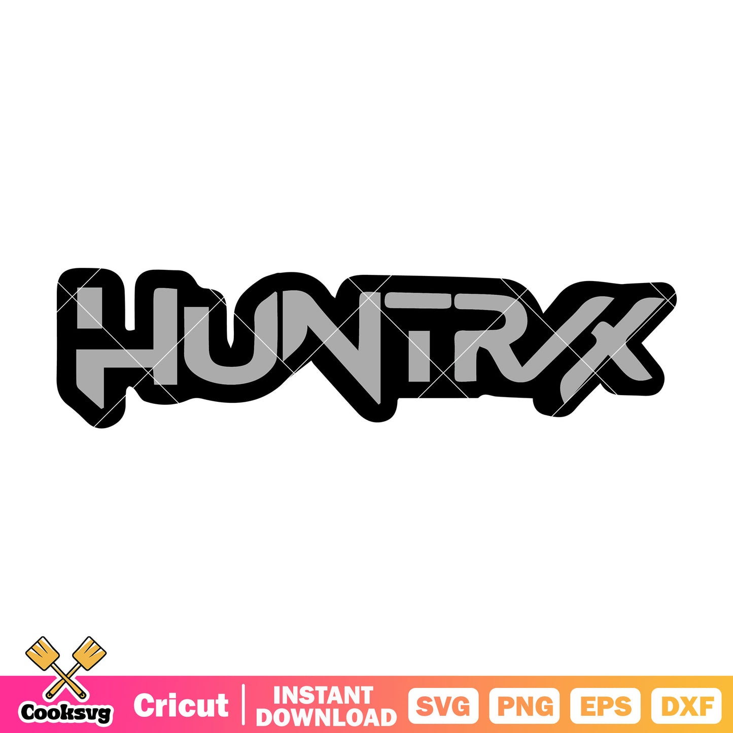 Kpop huntrix gray text svg, kpop netflix svg, kpop huntrix svg