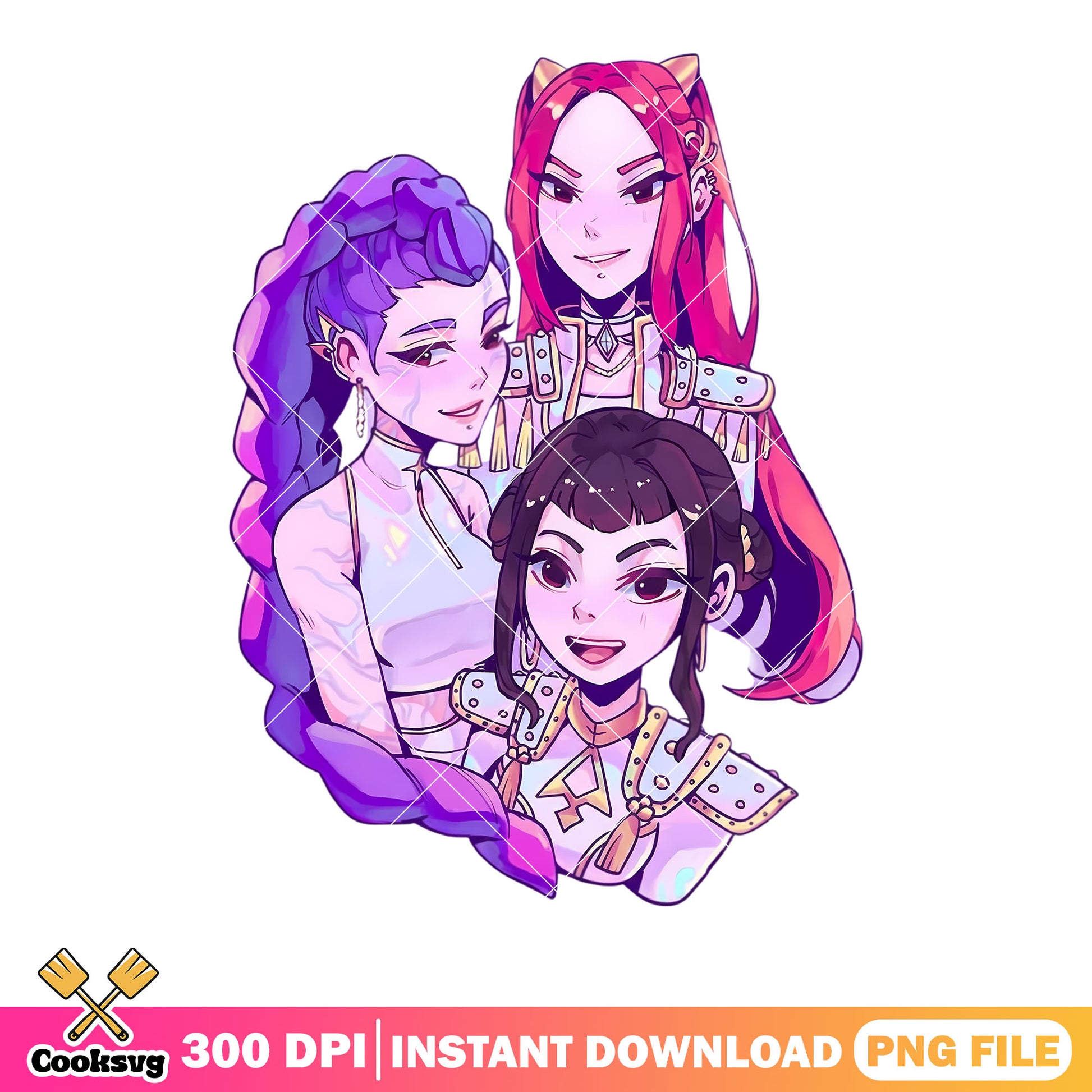 Kpop idols fanart anime png, anime huntrix logo png, huntrix png