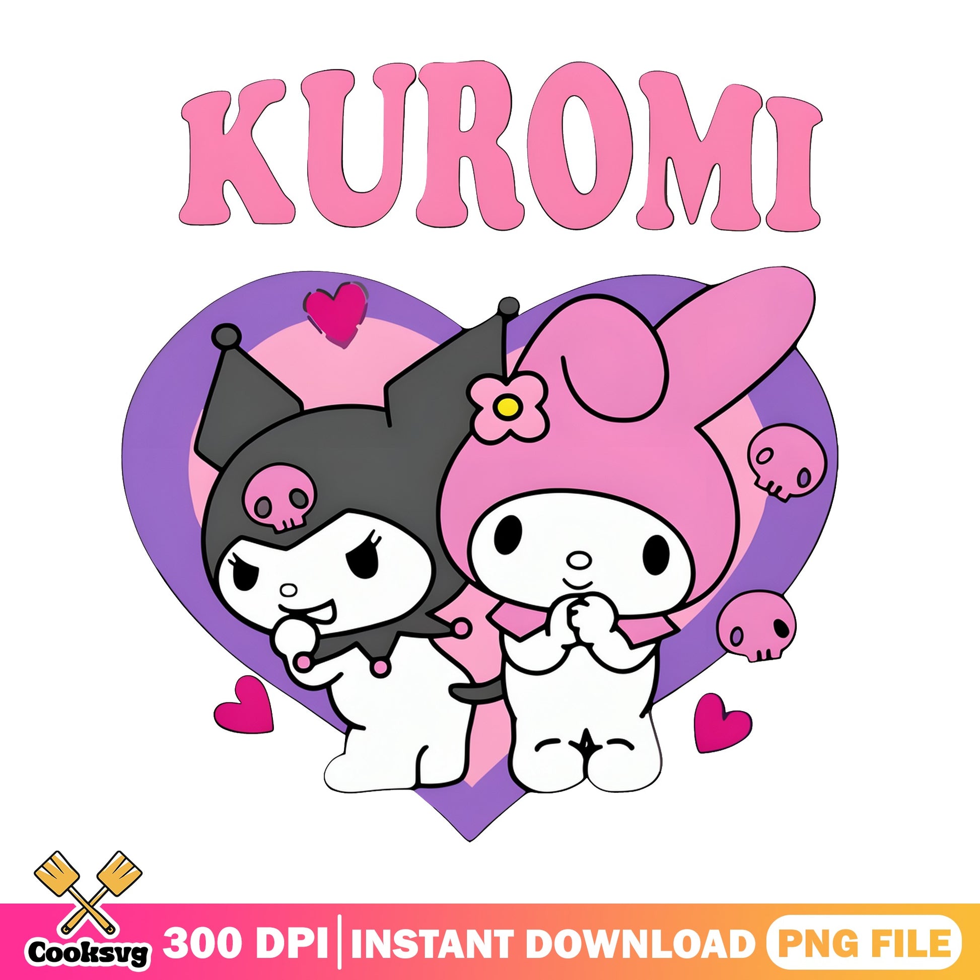 Kuromi And My Melody PNG, Sanrio Friends PNG, Valentine PNG