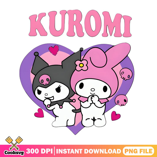 Kuromi And My Melody PNG, Sanrio Friends PNG, Valentine PNG