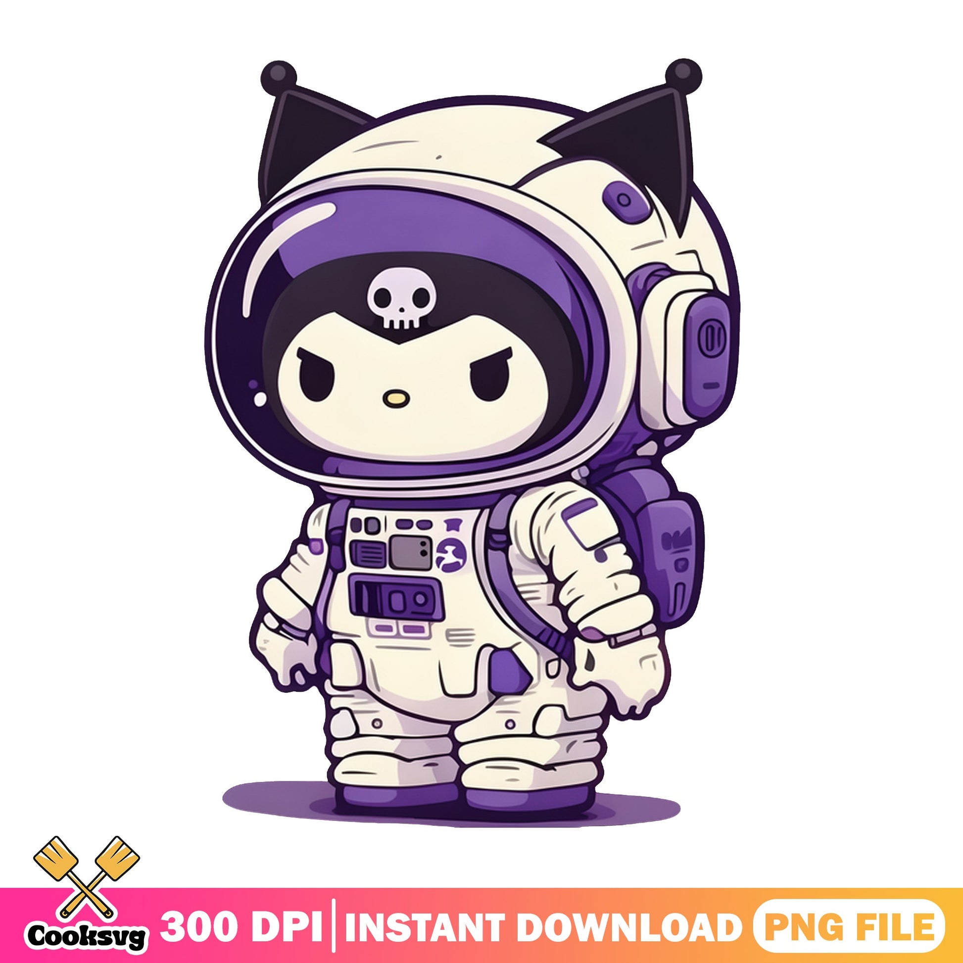 Kuromi Astronaut PNG, Sanrio Space PNG, Cute Kuromi PNG
