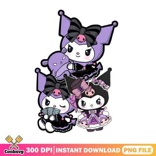 Kuromi Bundle PNG, Sanrio Characters PNG, Cute Kawaii PNG