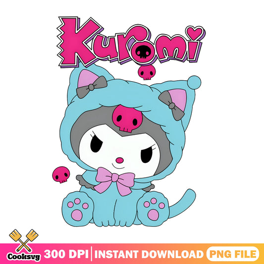 Kuromi Cat Costume PNG, Sanrio Kuromi PNG, Cute Kawaii PNG