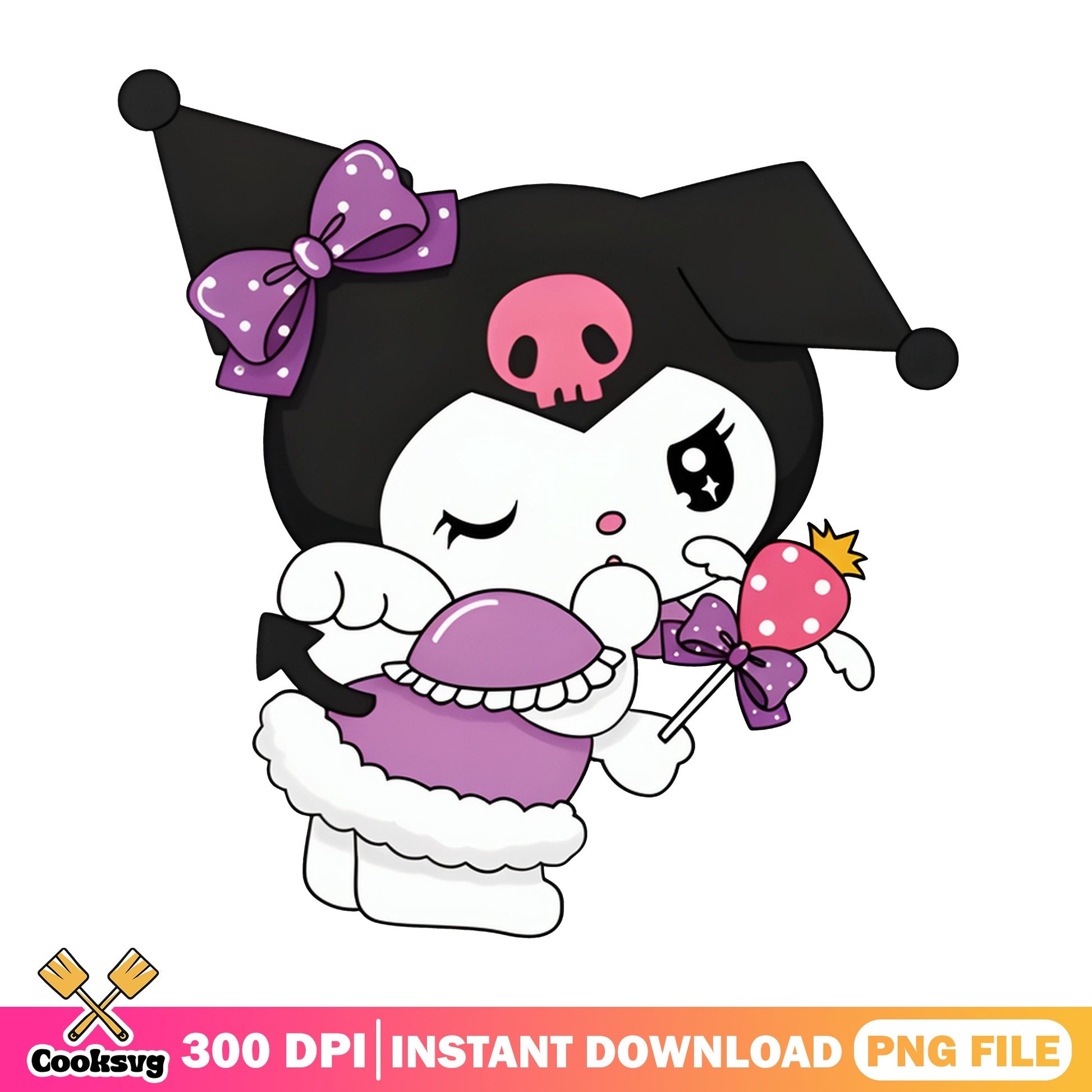 Kuromi Cute Clipart PNG, Sanrio Character PNG, Kawaii PNG