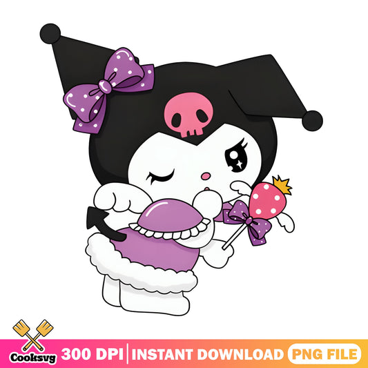 Kuromi Cute Clipart PNG, Sanrio Character PNG, Kawaii PNG
