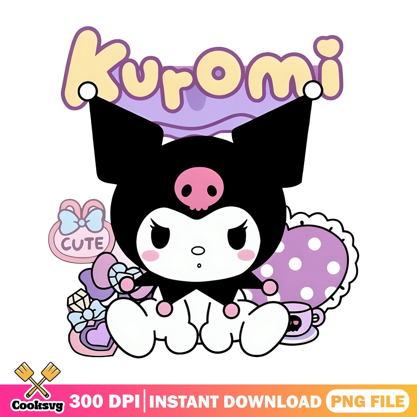 Kuromi Cute Sanrio PNG, Kuromi PNG, Sanrio Character PNG