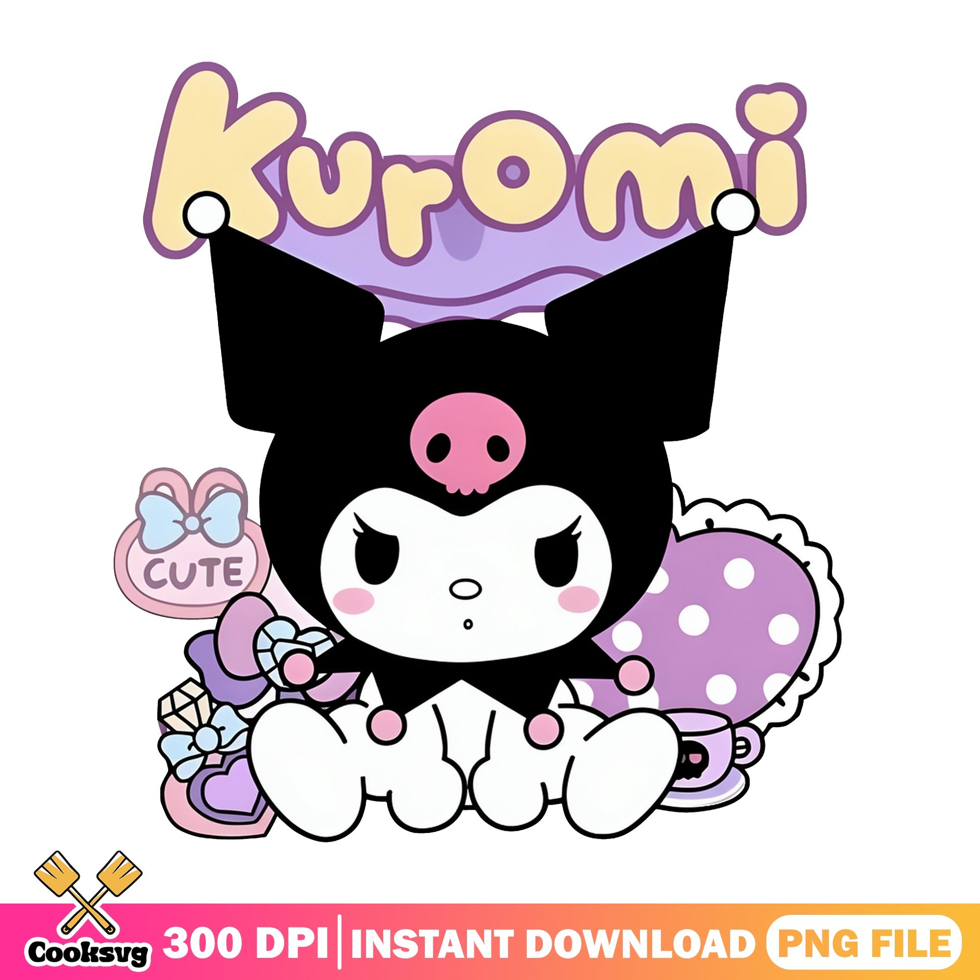 Kuromi Cute Sanrio PNG, Kuromi PNG, Sanrio Character PNG