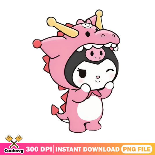 Kuromi Dragon Costume PNG, Sanrio Kawaii PNG, Cute Kuromi PNG