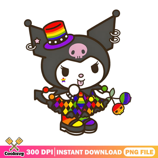 Kuromi Rainbow Pride PNG, Sanrio Pride PNG, LGBT Pride PNG