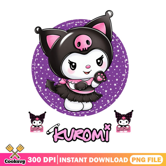 Kuromi Sanrio PNG Bundle, Kuromi Clipart PNG, Sanrio PNG