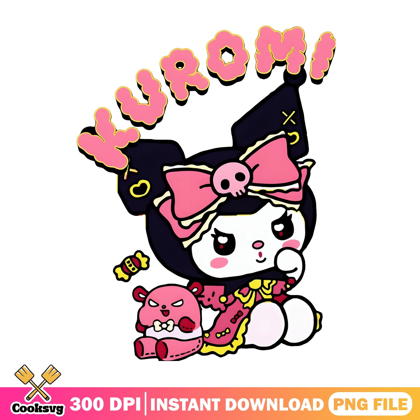 Kuromi Sanrio PNG, Cute Kawaii Character PNG, Clipart PNG