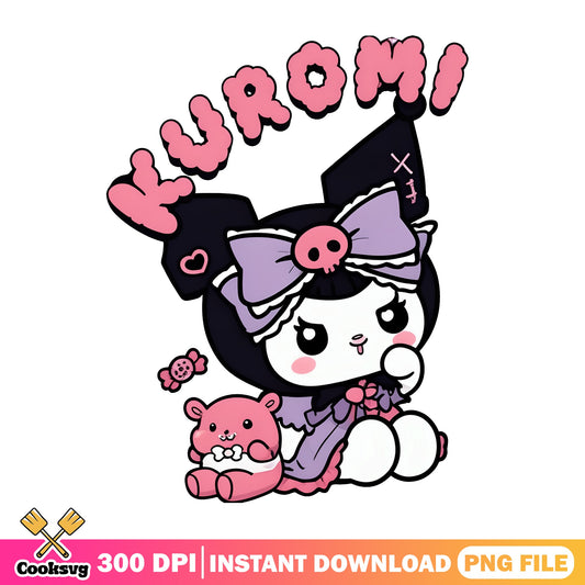 Kuromi Sanrio PNG, Cute Kuromi With Baku PNG, Kawaii PNG