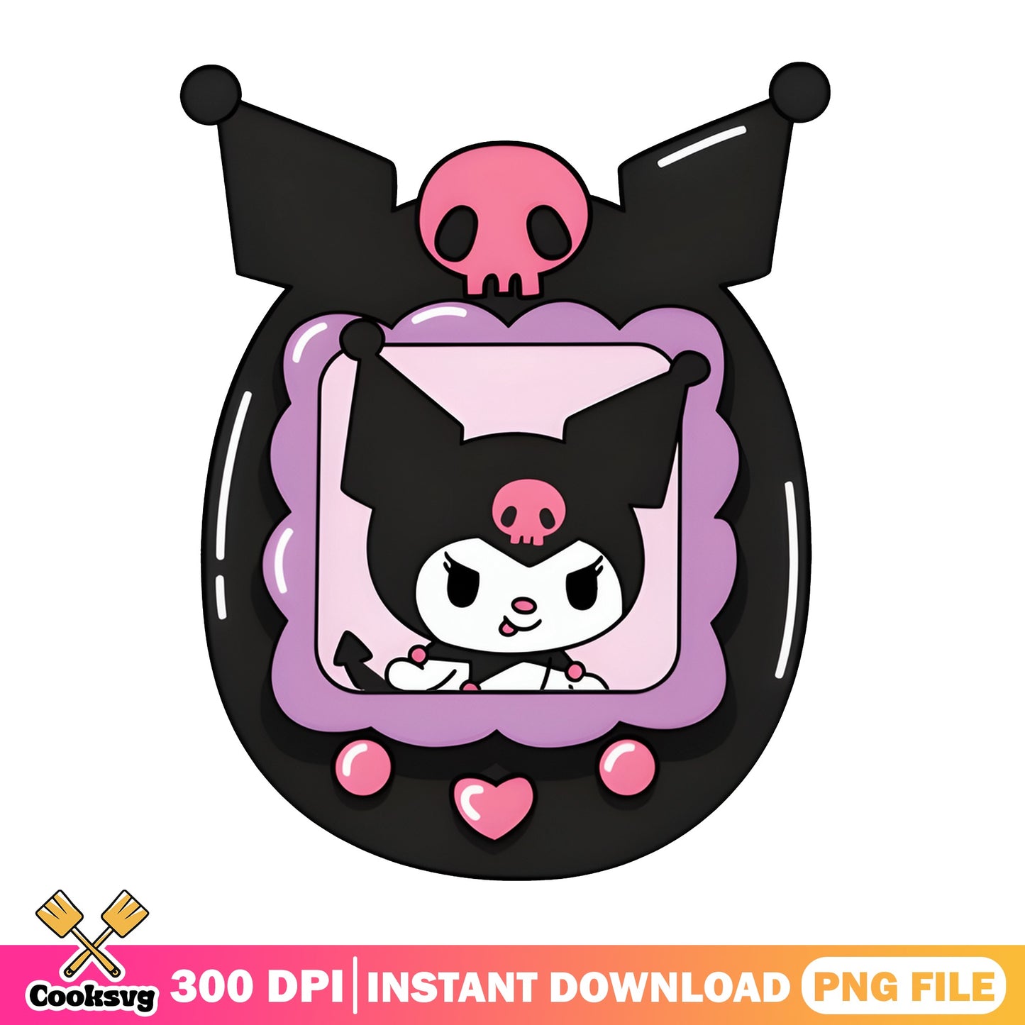 Kuromi Tamagotchi PNG, Sanrio Kuromi PNG, Cute Kawaii PNG