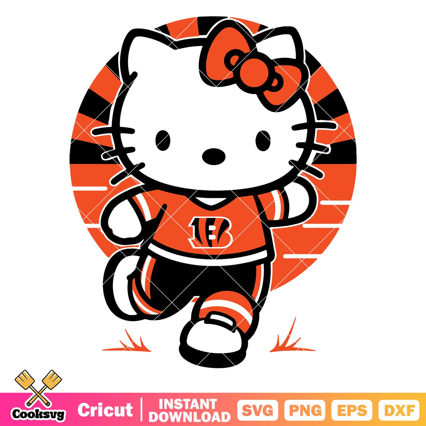 Kuromi cincinnati bengals sport costume svg, cincinnati bengals svg