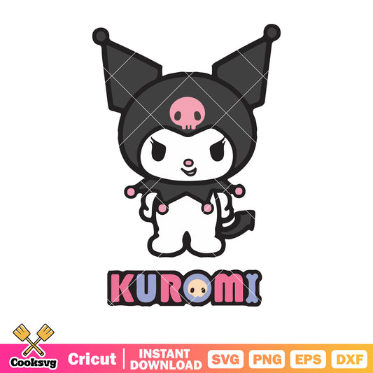 Kuromi hello kitty cartoon svg, hello kitty svg, kuromi cat svg