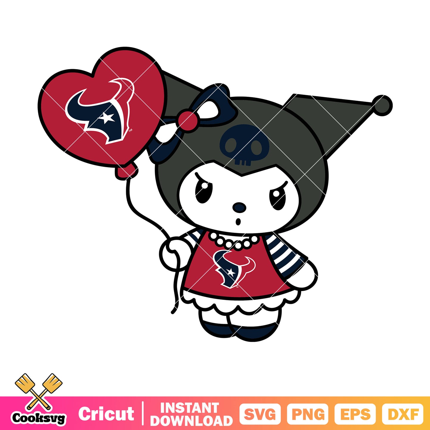 Kuromi houston texans balloon svg, houston texans​ game svg